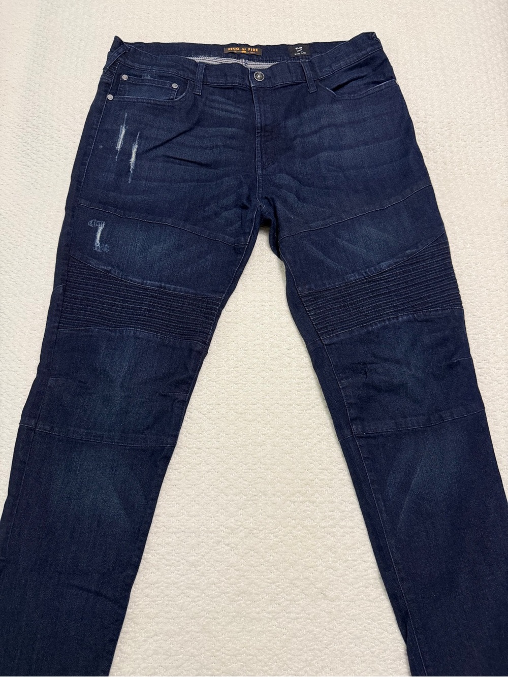Ring of Fire Jeans Denim Pants Blue Distressed Men’s Size 40 x 32 Slim
